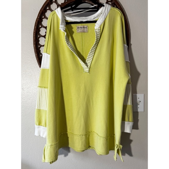 Free People We The Free Clean Prep Polo Pullover Top Light Green Size XL - Picture 3 of 8